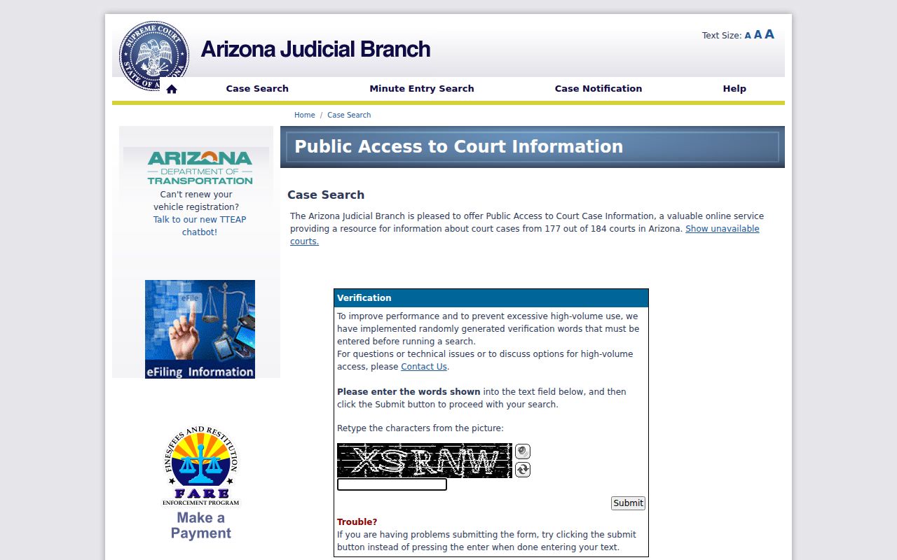 Prescott residents directory Arizona public court case lookup
