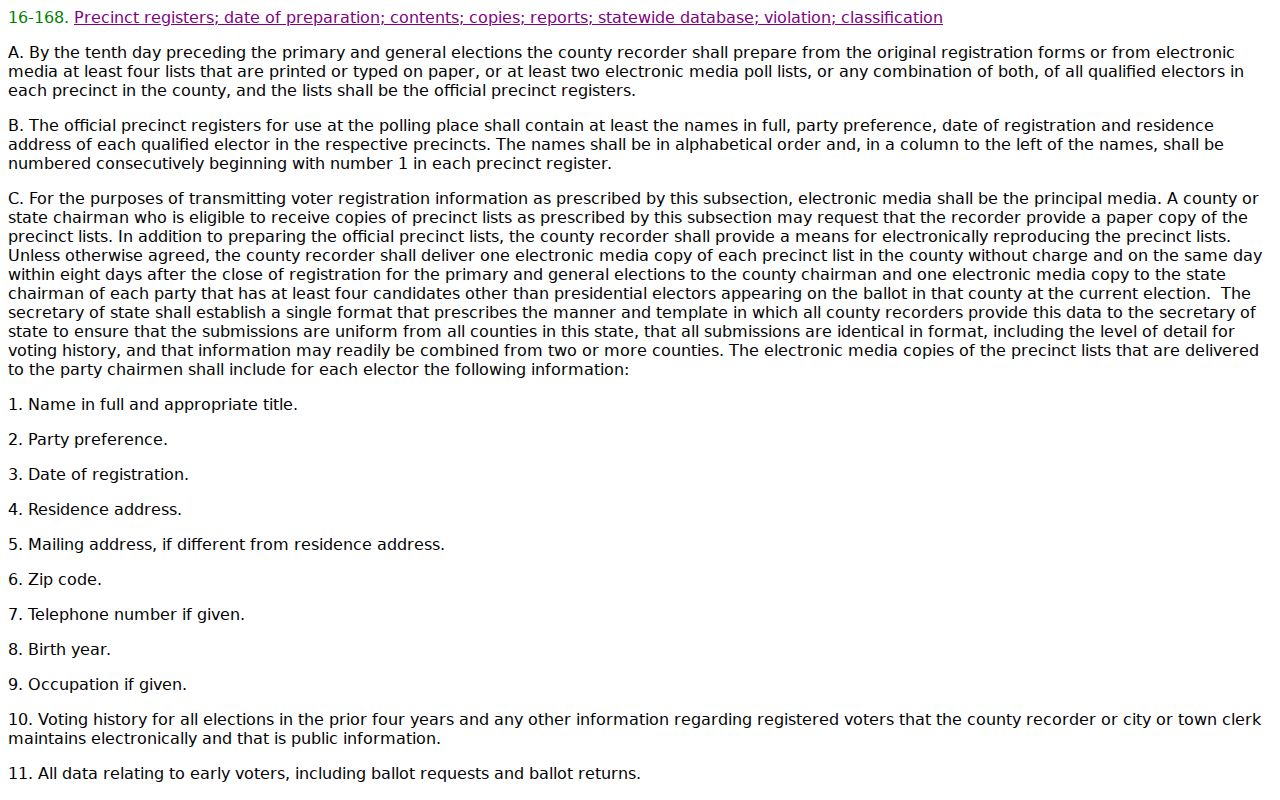 Prescott neighbors Arizona voter file access law