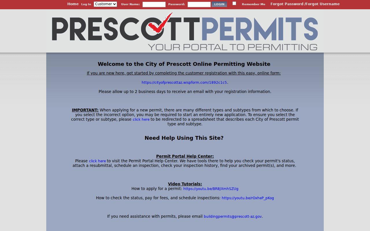 Prescott neighbors permit portal for block property timing
