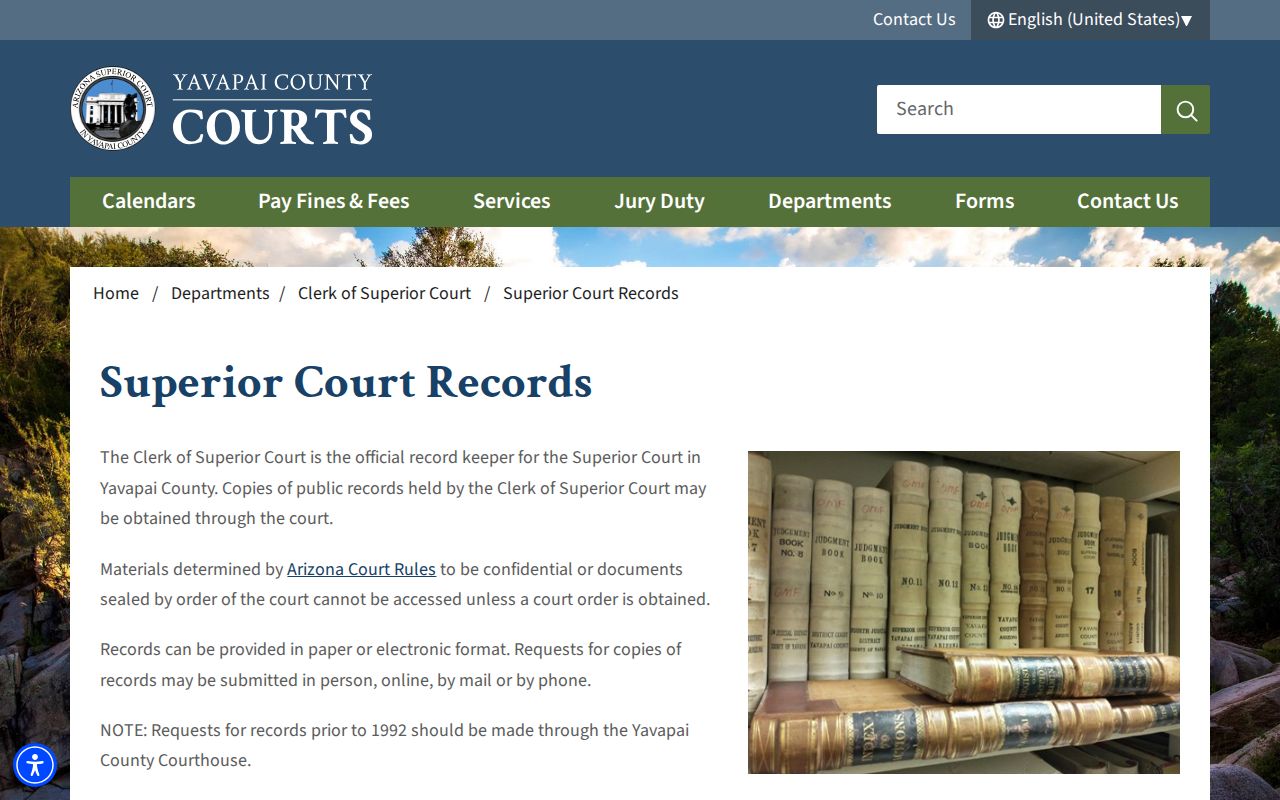 Prescott resident lookup at Yavapai Superior Court records